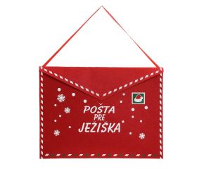 Záves obálka pošta pre ježiška čer poly 50*37cm