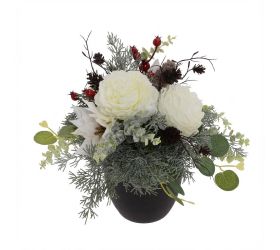Kvetináč pivonky bie.,tuja,zeleň 25cm
