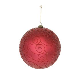 Vian. guľa vzorovaná bordo plast 20cm