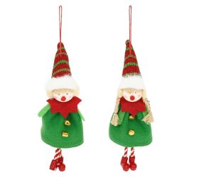 Záves elf zel/čer mix/2 textil 7*3*17cm