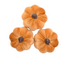 Tekvice v sieťke horčicové zamat s/3 9cm