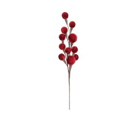 Konár bordové guličky zamat 48cm