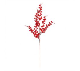 Konár červené bobule zamat 62cm