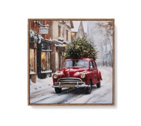 Obraz auto so stromčekom led 40*40*3,5cm