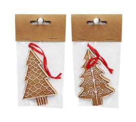 Stromček perník hnedý mix/2 poly 6,1 × 1 × 9,4 cm