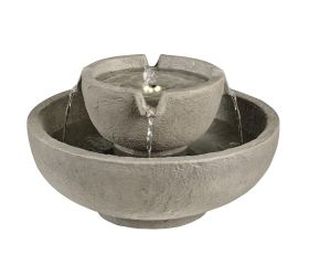 Fontána, dvojvrstvová misa, grc, solárna vonkajšia d.43cm h.25cm