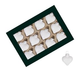 Srdiečka biele sklo s/12 40mm