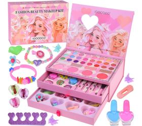 Veľká sada na líčenie - pôvabná krabička s kozmetikou a šperkami