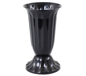 063 váza uh vrúbkovaná 15 čierna /16xv29,5cm/