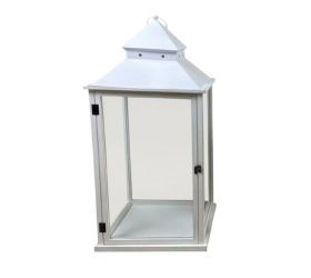 513fl/s lampáš drevo+kov l 38x38x78cm biely