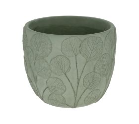 Kvetináč cement kvety 20,7x20,7x17,8cm zelený