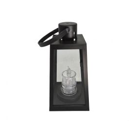 Led lucerna so sviečkou čierna 16/22/lgs-can