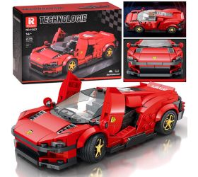Technické bloky futuristické auto červené zdvíhacie dvere 275 dielikov