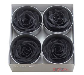 Ruža preparovaná 7/8cm black /ks - bal. 4 ks