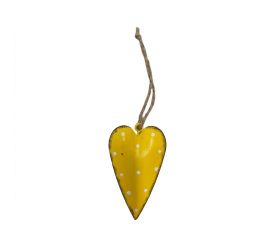 Záves srdce žlto-bie plech 4,5*7cm