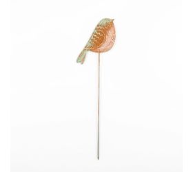 Zápich vtáčik hne/zel plech 7*0,3*30cm