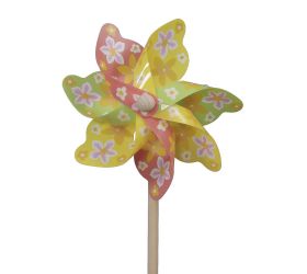 Vrtuľka kvety plast 17x40cm