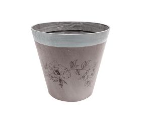 Obal breza kvet.vzor sivo-fial. 16x15cm