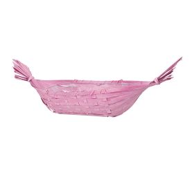 Košík loďka bambus 63x10cm ružový