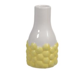 Váza bublinky keramika 6x11,5cm bieložltá