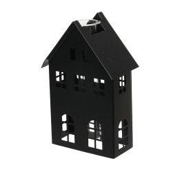 Domček kov s ampulkou čierny 10x4x16cm