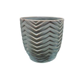 Keram.obal cik-cak bl.modrý 16x16x15,5cm