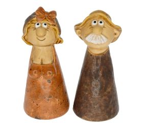 Farmár/gazdinka keram. na plot oranž./hn. mix 9,2x9,1x20,1cm