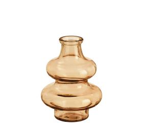 Váza sira sklo sv hnědá v16/průměr 14 cm