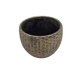 Obal cement zlato-zelený 19 × 19 × 15 cm
