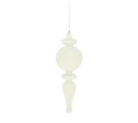 Záves ornament zamat plast 21 cm krém