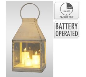 Lampáš biely so sviečkami 25cm