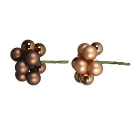 Guličky sklo s/10 na drôtiku hnedé pr.2cm