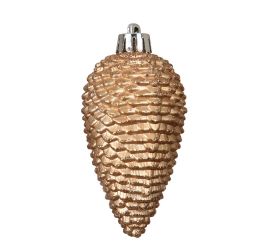 Šiska sada 6 ks polystyrén gliter hnedá priemer 4,5 × 8 cm