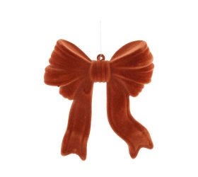 Záves mašľa zamat plast 22x20cm oranžová