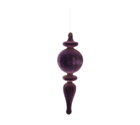Záves ornament zamat plast 21 cm fialová