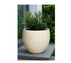 Kv-65 obal umelý kameň misa lotus béžová 40x40x34cm