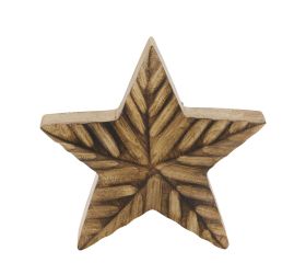 Soška hviezdy z mangového dreva 15 × 3,5 × 15 cm