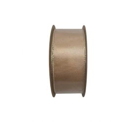 Stuha vianočná 3,8 cm, 10 m obojstranna béžovozlatá