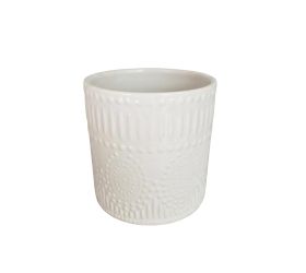 Obal jemný vzor biely 13,5 × 14 cm