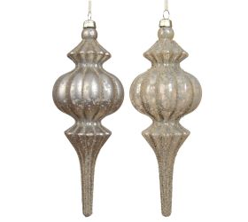 Ozdoba polystyrén gliter krém priemer 7 cm, 17 cm mix 2 druhy