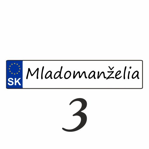 Svatební SPZ na auto – SPZ 3