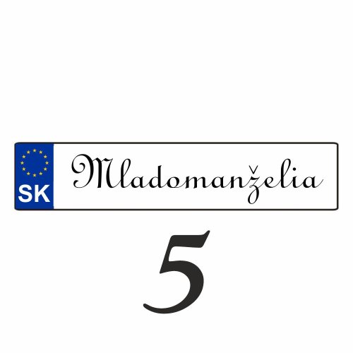 Svatební SPZ na auto – SPZ 5