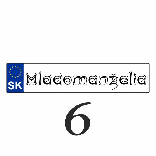 Svatební SPZ na auto – SPZ 6