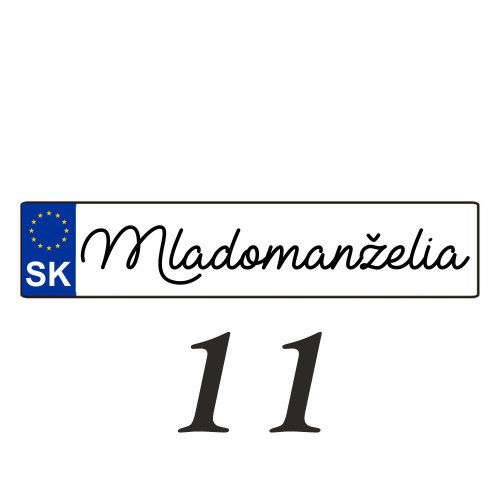 Svatební SPZ na auto – SPZ 11