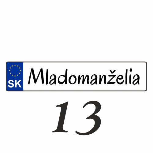 Svatební SPZ na auto – SPZ 13
