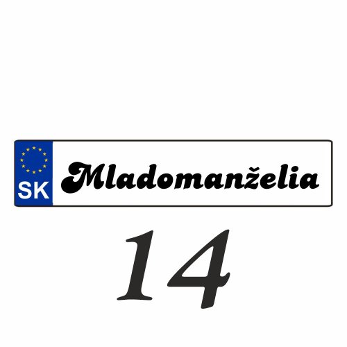 Svatební SPZ na auto – SPZ 14