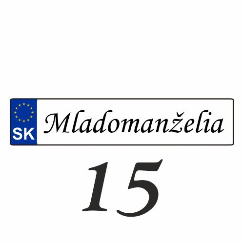 Svatební SPZ na auto – SPZ 15
