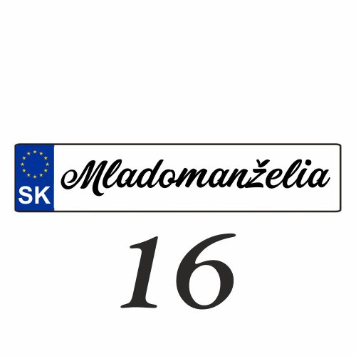 Svatební SPZ na auto – SPZ 16