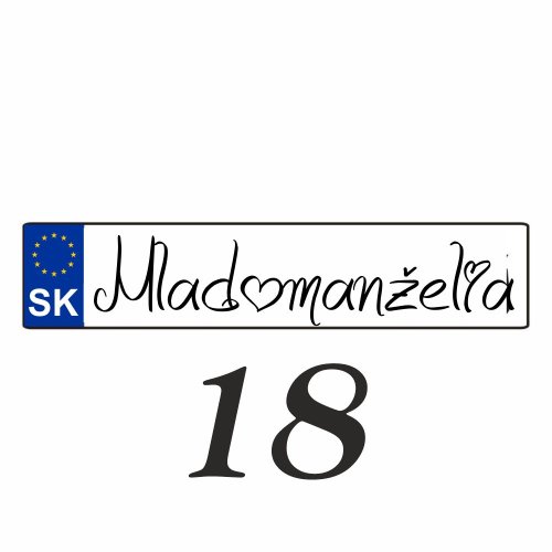 Svatební SPZ na auto – SPZ 18