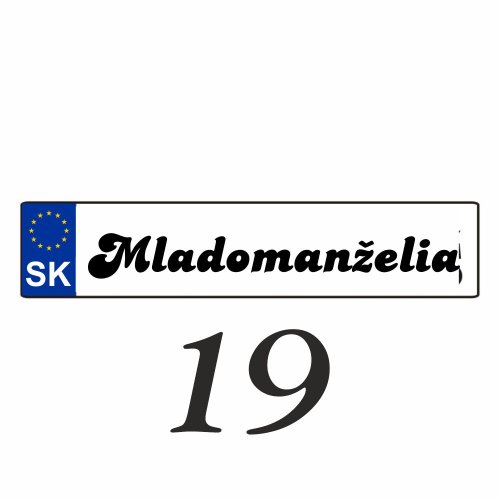Svatební SPZ na auto – SPZ 19